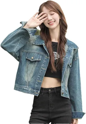 Woman Denim Jean Coats Basic Jackets Slim Stretch Short Clothes