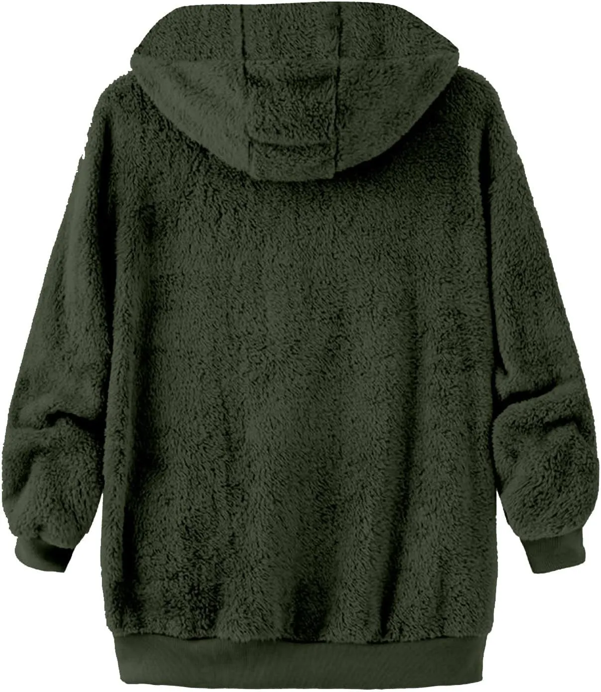 Women Fuzzy Jackets Full Zip Hooded Sweatshirt Coat Winter Warm Fleece Plush Zipper Hoodies Cozy Cardigan Outwear