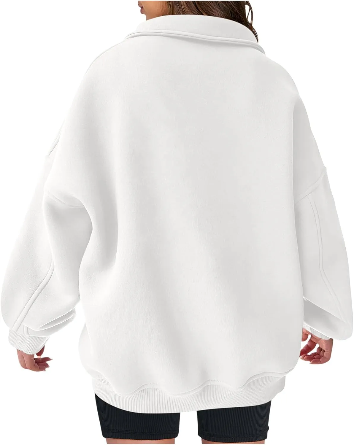 Women Oversized Hoodies Sweatshirt Half Zip Long Sleeve Fleece Pullover Top 2024 Fall Trendy Teen Girl Preppy Clothes