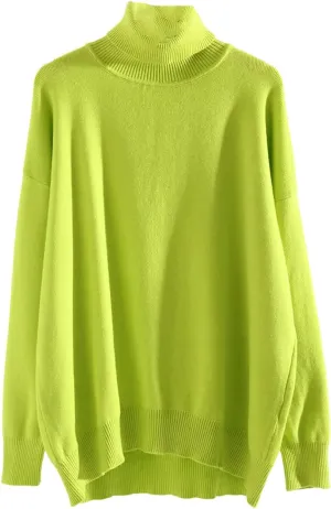 Women Oversized Turtleneck Sweater Oversized Pullovers Loose Tops Jumpers Warm Sweaters
