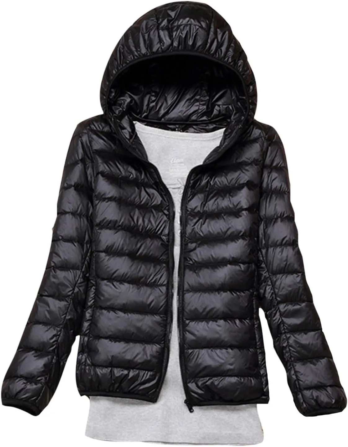 Women Quilted Lightweight Jackets Hooded Warm Winter Coats Packable Puffer Jackets Casual Short Down Coats Outerwear