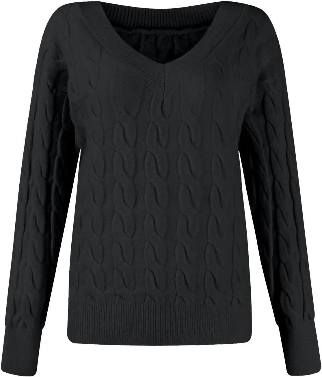 Women Sweaters,Fall Winter Cable Knit Sweater Casual Oversized Sweater Pullover Long Sleeve Crew Neck Solid Color Top