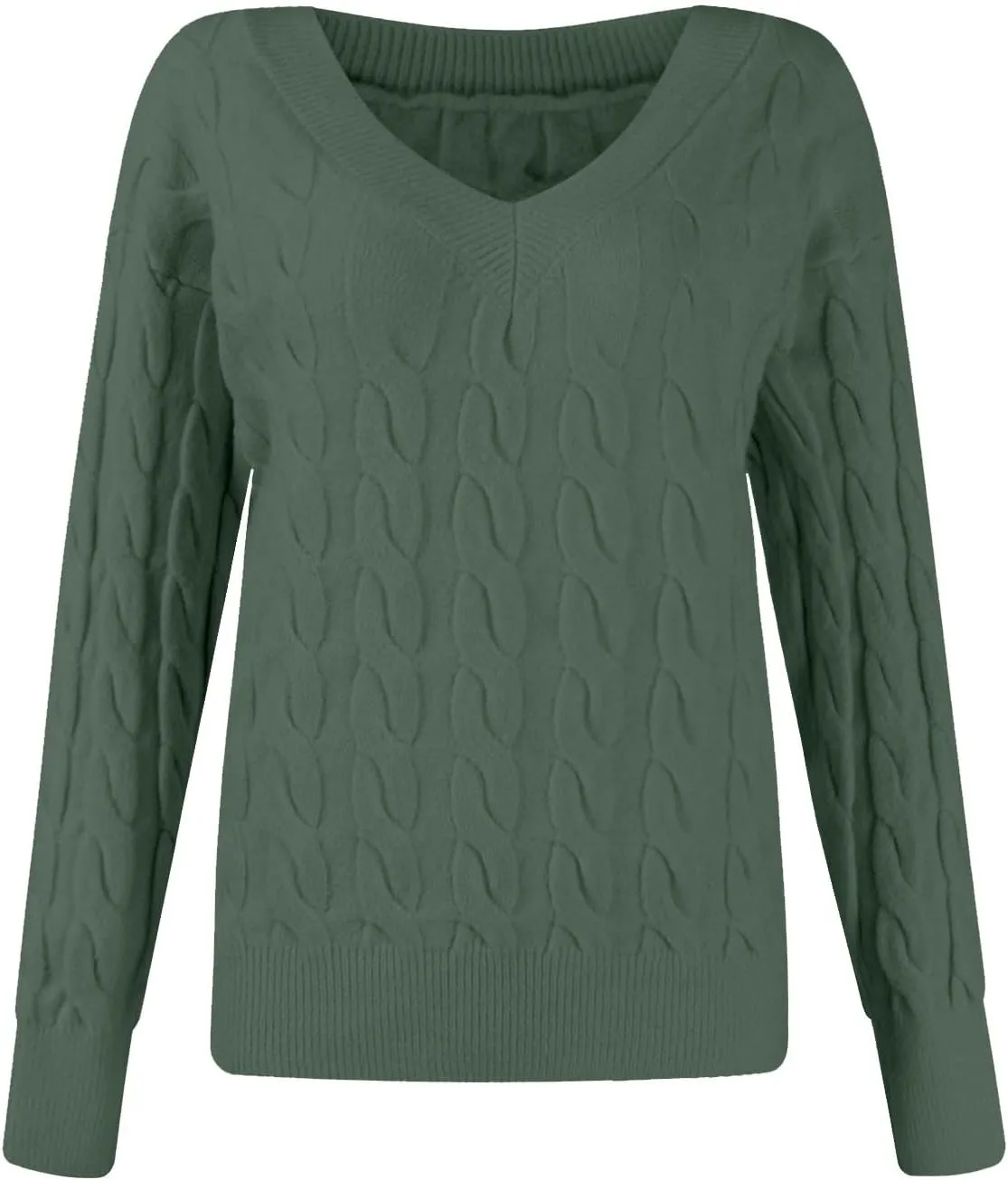 Women Sweaters,Fall Winter Cable Knit Sweater Casual Oversized Sweater Pullover Long Sleeve Crew Neck Solid Color Top