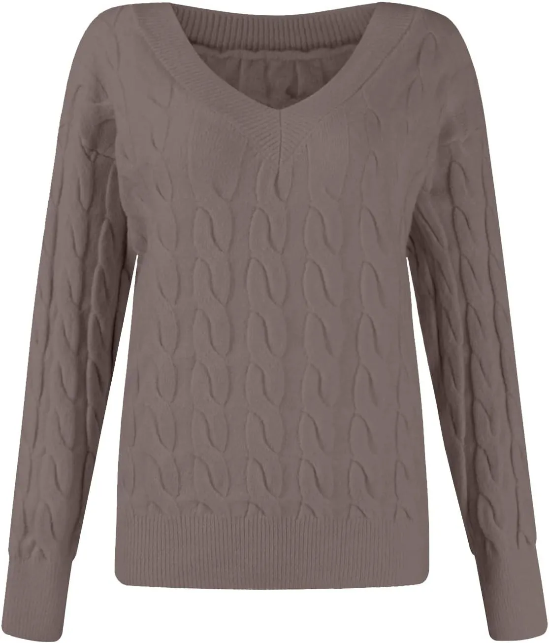 Women Sweaters,Fall Winter Cable Knit Sweater Casual Oversized Sweater Pullover Long Sleeve Crew Neck Solid Color Top