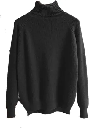 Women Thick Turtleneck Oversize Sweater Pullover Warm Loose Knitted Basic Sweaters