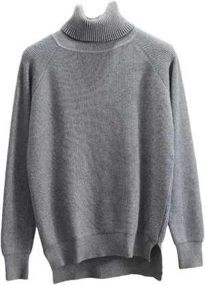 Women Thick Turtleneck Oversize Sweater Pullover Warm Loose Knitted Basic Sweaters