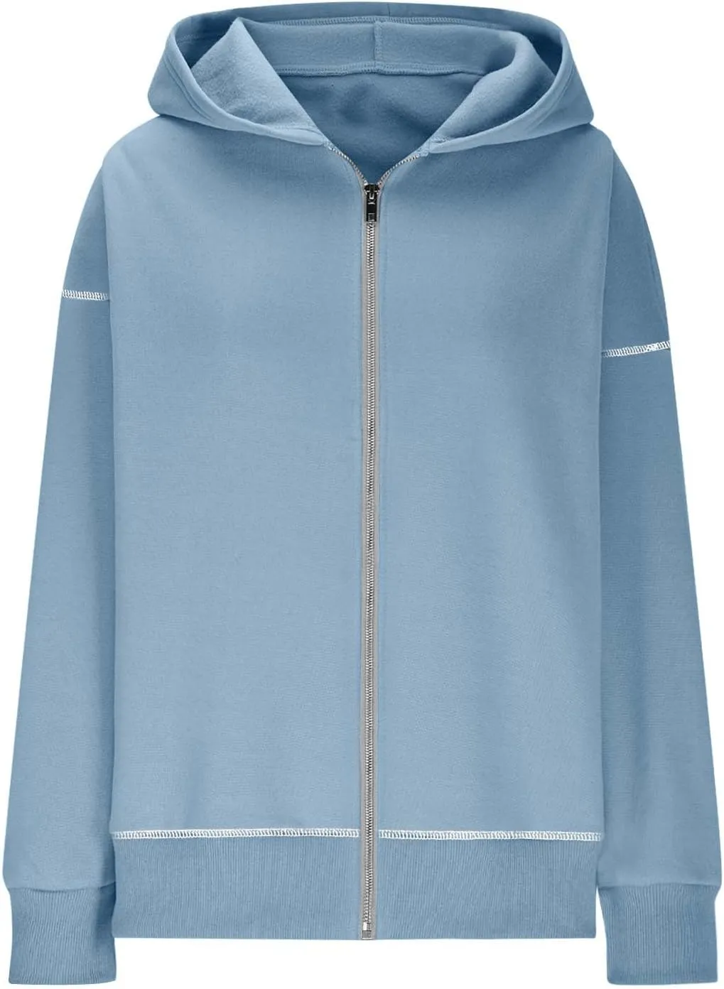 Women Y2K Cropped Hoodie Jackets Zip Up Drop Shoulder Long Sleeve Outwear Winter Casual Loose Fit Fleece Sweatshirt