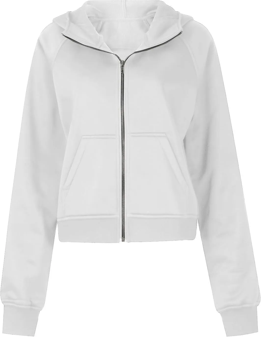 Women Zip Up Hoodies Y2k Cropped Sweatshirt Trendy Fleece Jacket Casual Collared Blouse Lightweight Long Sleeve Tops