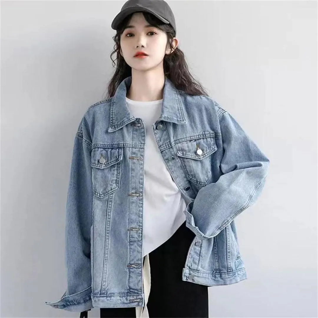 Womendenim Jackets For Buttons Vintage Korean Jeans Coat
