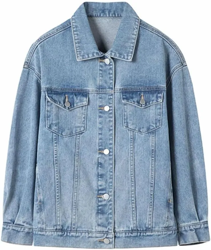 Womendenim Jackets For Buttons Vintage Korean Jeans Coat
