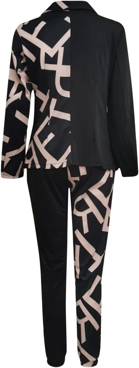 Womens Blazer Sets For Work Casual Business Cropped Blazers And Pants 2 Piece Fashion Suits Jacket Outfits