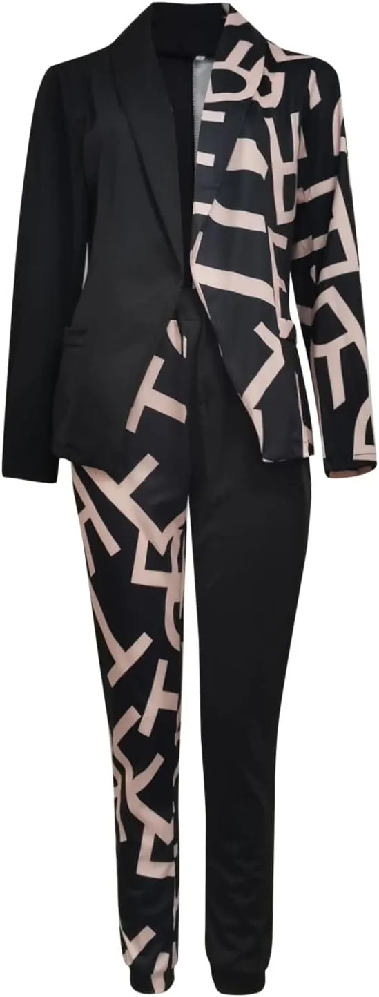 Womens Blazer Sets For Work Casual Business Cropped Blazers And Pants 2 Piece Fashion Suits Jacket Outfits