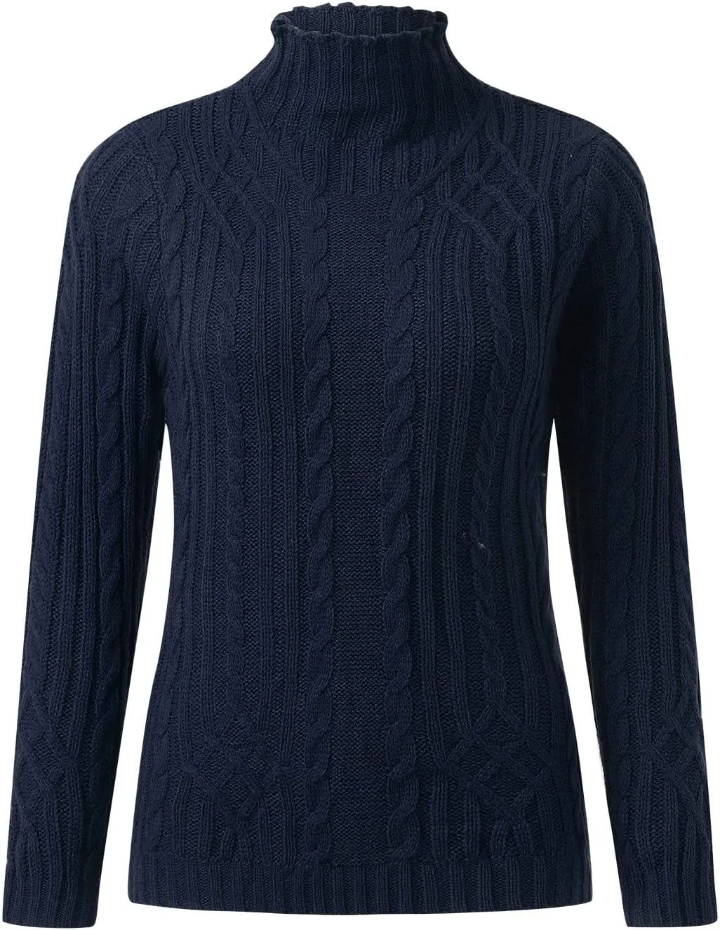 Women's Cable Knit Turtleneck Sweater Long Sleeve Slim Pullover Tunic Top Chunky Knitted Jumper Fall Sweaters