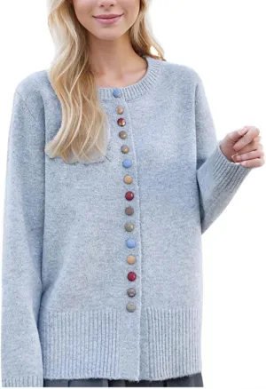 Womens Cardigan Button Down Open Front Knit Shrugs Loose Casual Long Sleeve Trendy Fall Winter Cardigans Sweater