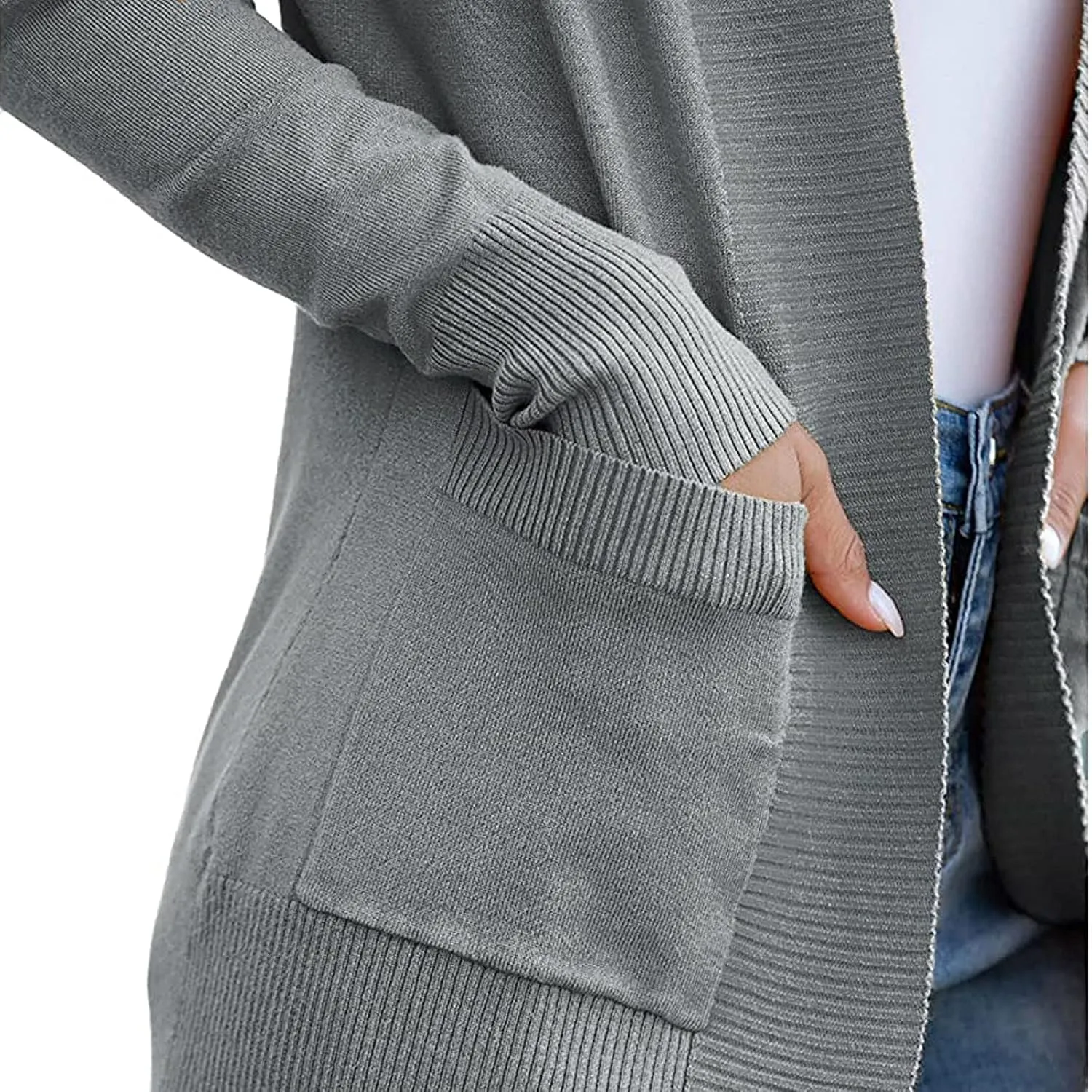 Women's Cardigans Long Casual Long Sleeve Open Front Knit Oversized Sweater Cardigans Lightweight Fall Outerwear