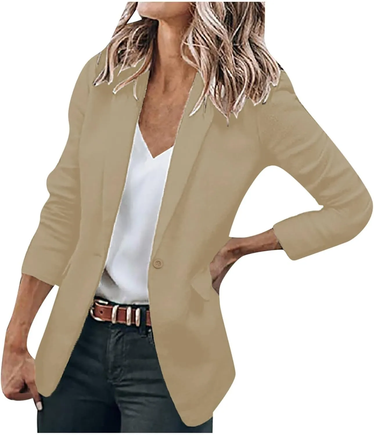 Womens Casual Blazers Open Front Business Long Sleeve Jackets Plus Size Lightweight Work Office Blazer Cardigan