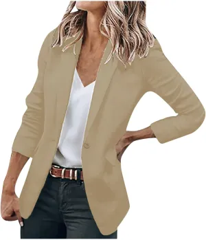 Womens Casual Blazers Open Front Business Long Sleeve Jackets Plus Size Lightweight Work Office Blazer Cardigan