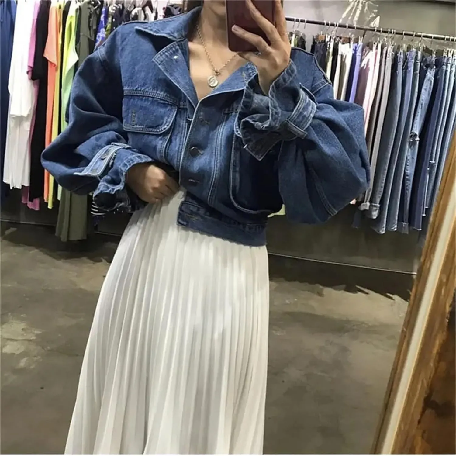 Women's Casual Denim Jacket For Women Loose Vintage Washed Boyfriend Jean Jacket Tops