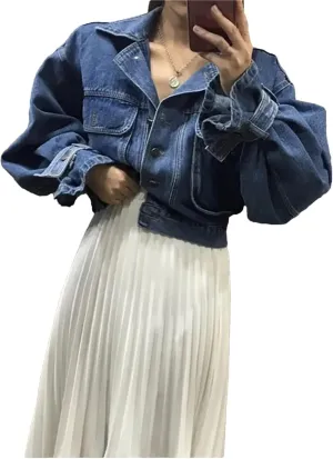 Women's Casual Denim Jacket For Women Loose Vintage Washed Boyfriend Jean Jacket Tops
