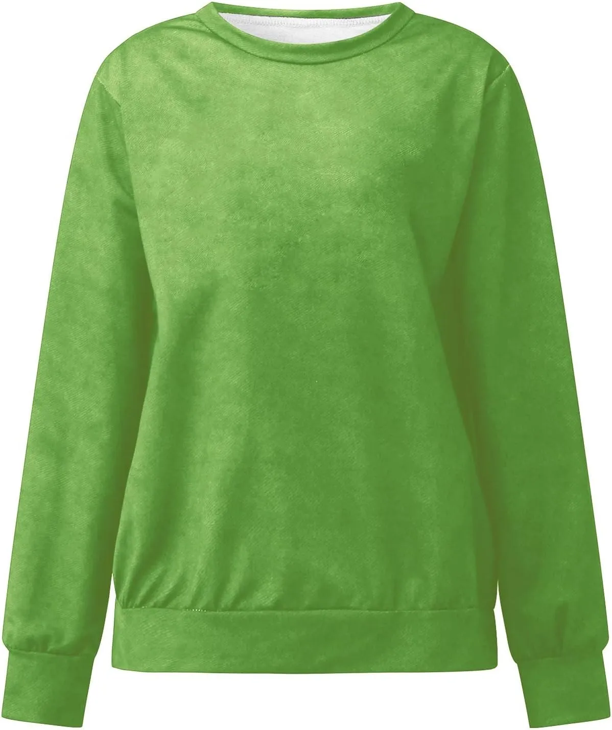 Womens Casual Sweatshirt Crewneck Loose Plain Pullover Tee Fashion Long Sleeve Lightweight Home Cozy Tunics Blouse