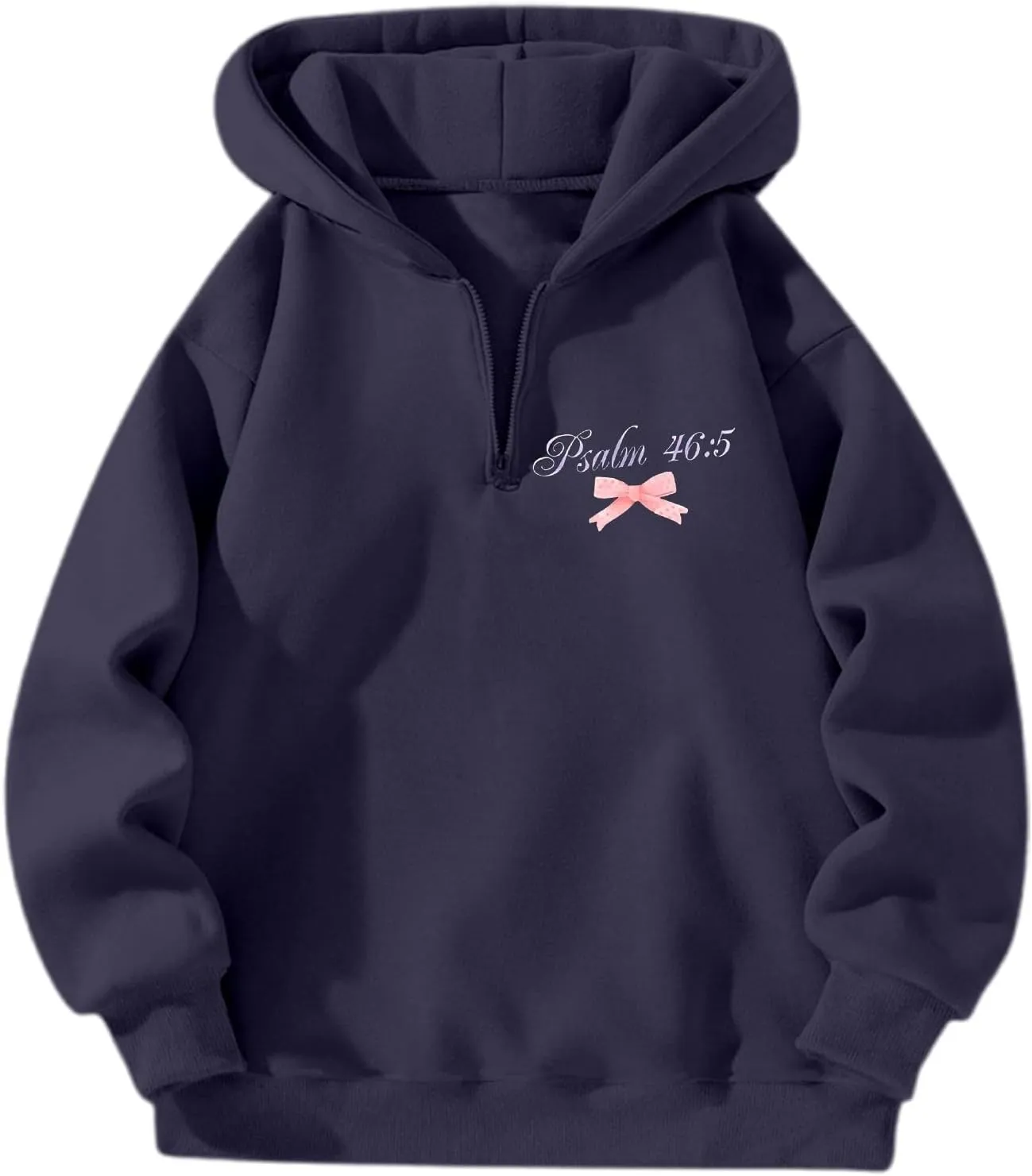 Womens Christian Drop Shoulder Zip Up Hoodie Long Sleeve Letter Print Hooded Sweatshirt for Daily Holiday Outdoor Wear