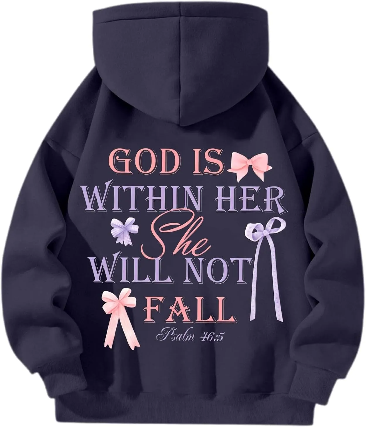 Womens Christian Drop Shoulder Zip Up Hoodie Long Sleeve Letter Print Hooded Sweatshirt for Daily Holiday Outdoor Wear