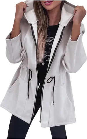 Women's Cozy Zip Up Plain Hoodies Long Fuzzy Fleece Jacket Coat Open Front Cardigan