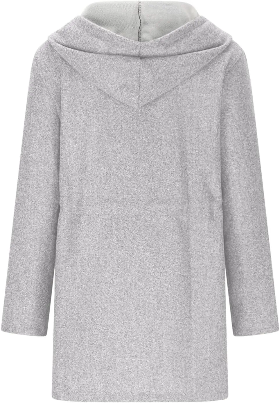 Women's Cozy Zip Up Plain Hoodies Long Fuzzy Fleece Jacket Coat Open Front Cardigan