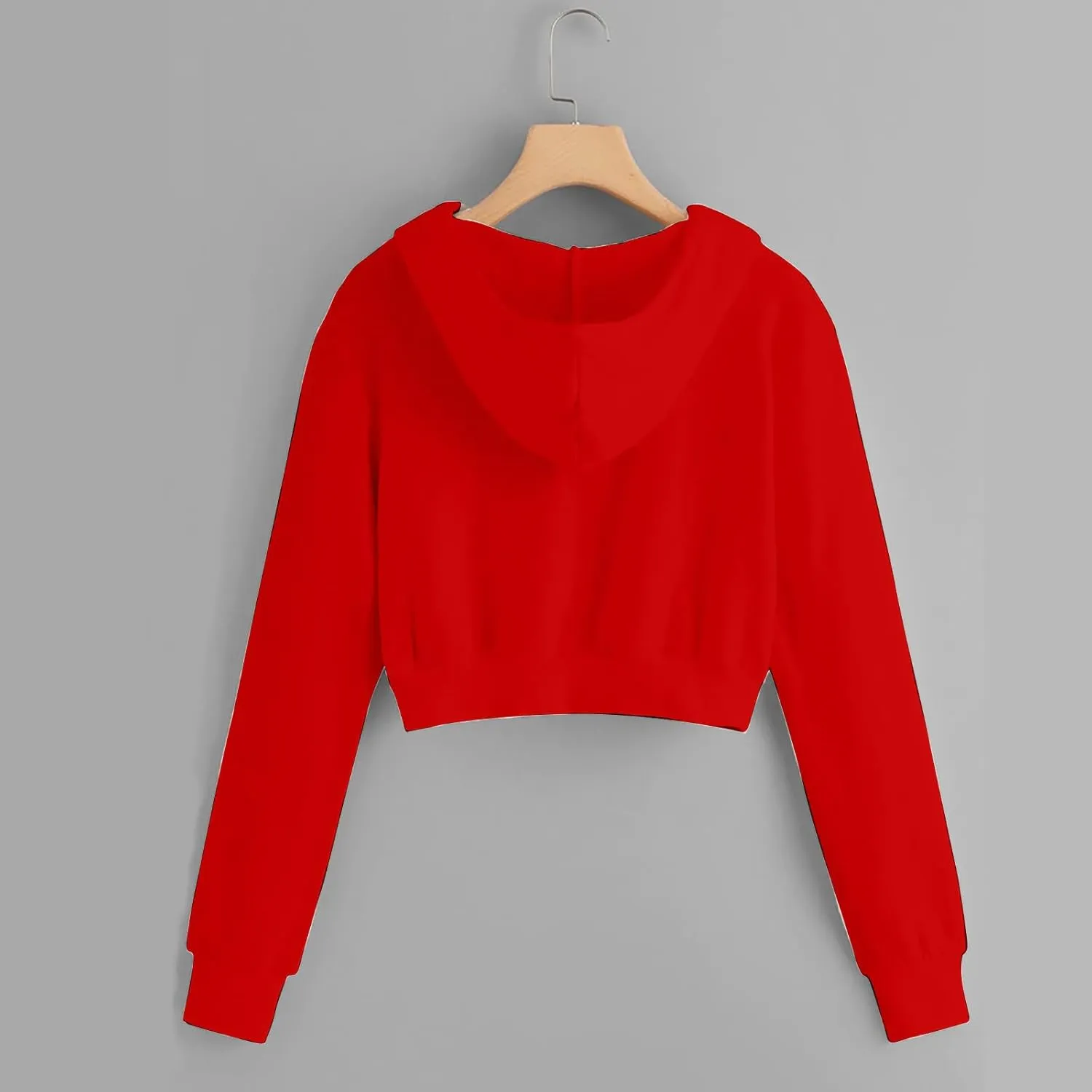 Women's Drawstring Full Zip Hoodies Fall Winter Cropped Fleece Sweatshirt Jackets Casual Long Sleeve Solid Outwear