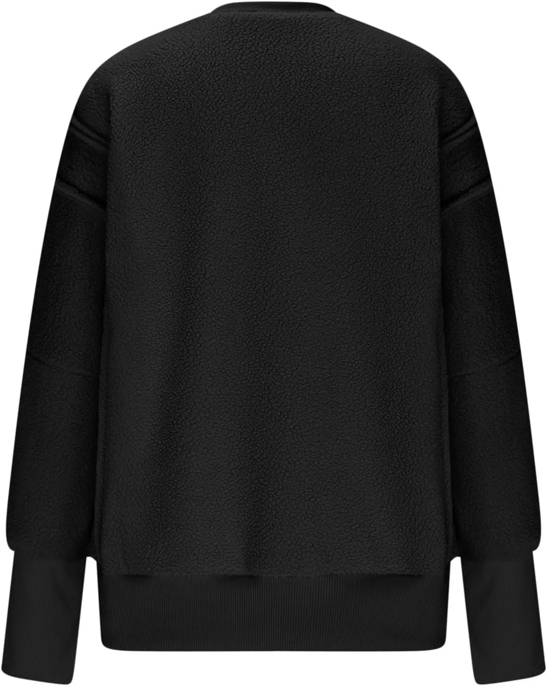 Women's Fleece Sweatshirt Winter Casual Fuzzy Warm Sweatshirt Long Sleeve Patchwork Sherpa Pullover Tops