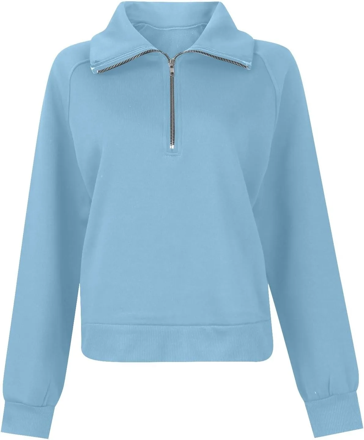 Womens Half Zip Sweatshirts Cropped Fleece Hoodies Quarter Zip Up Pullover Sweaters Fall Casual Loose Fit Top