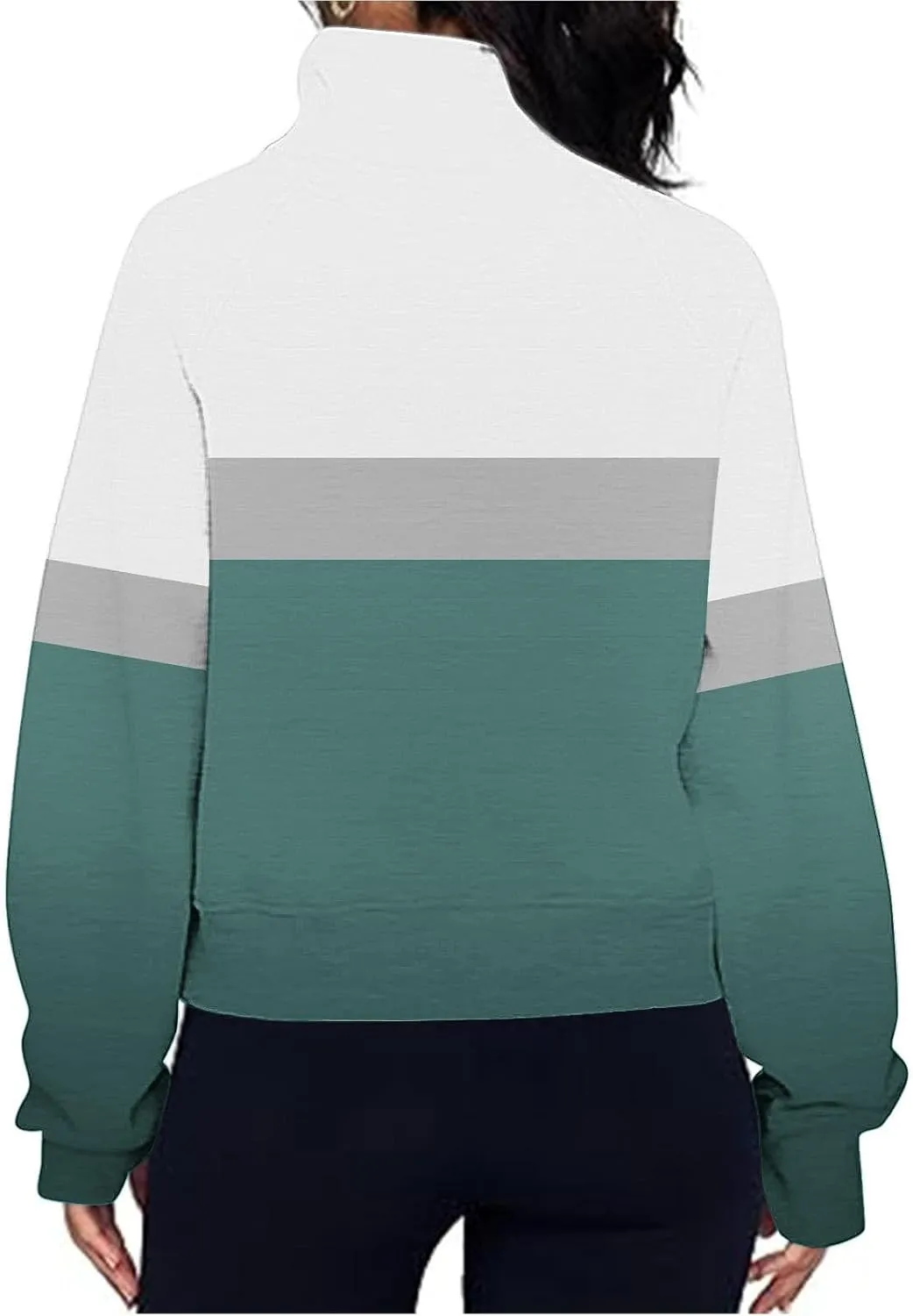 Women's Half Zipper Cropped Sweatshirts Long Sleeve With Thumb Hole Fleece Pullover Winter Wear 2024 Jacket
