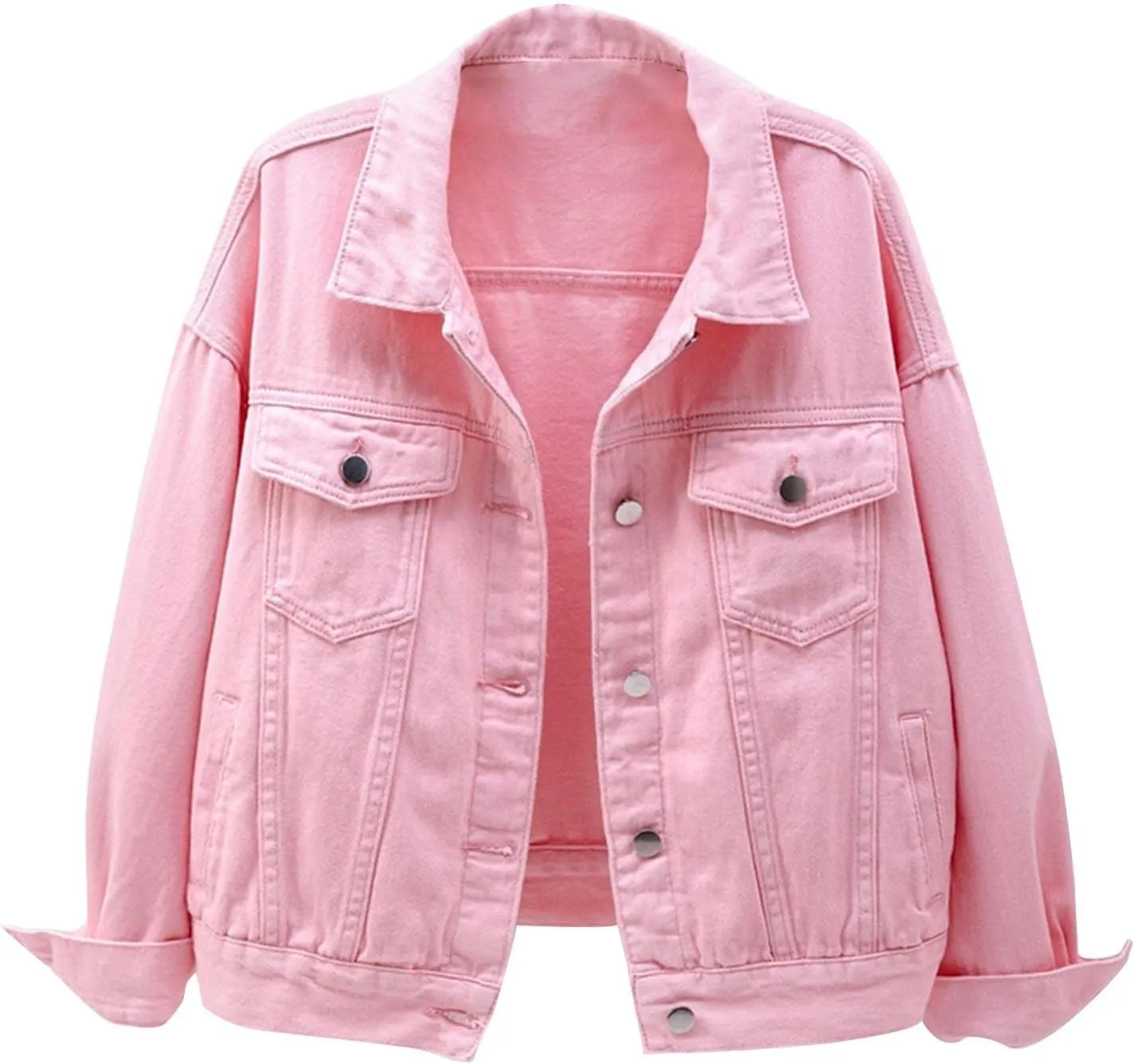Womens Hooded Denim Jacket Layered Drawstring Casual Hoodie Long Sleeve Jean Jacket Vintage Stretch Cropped Jackets