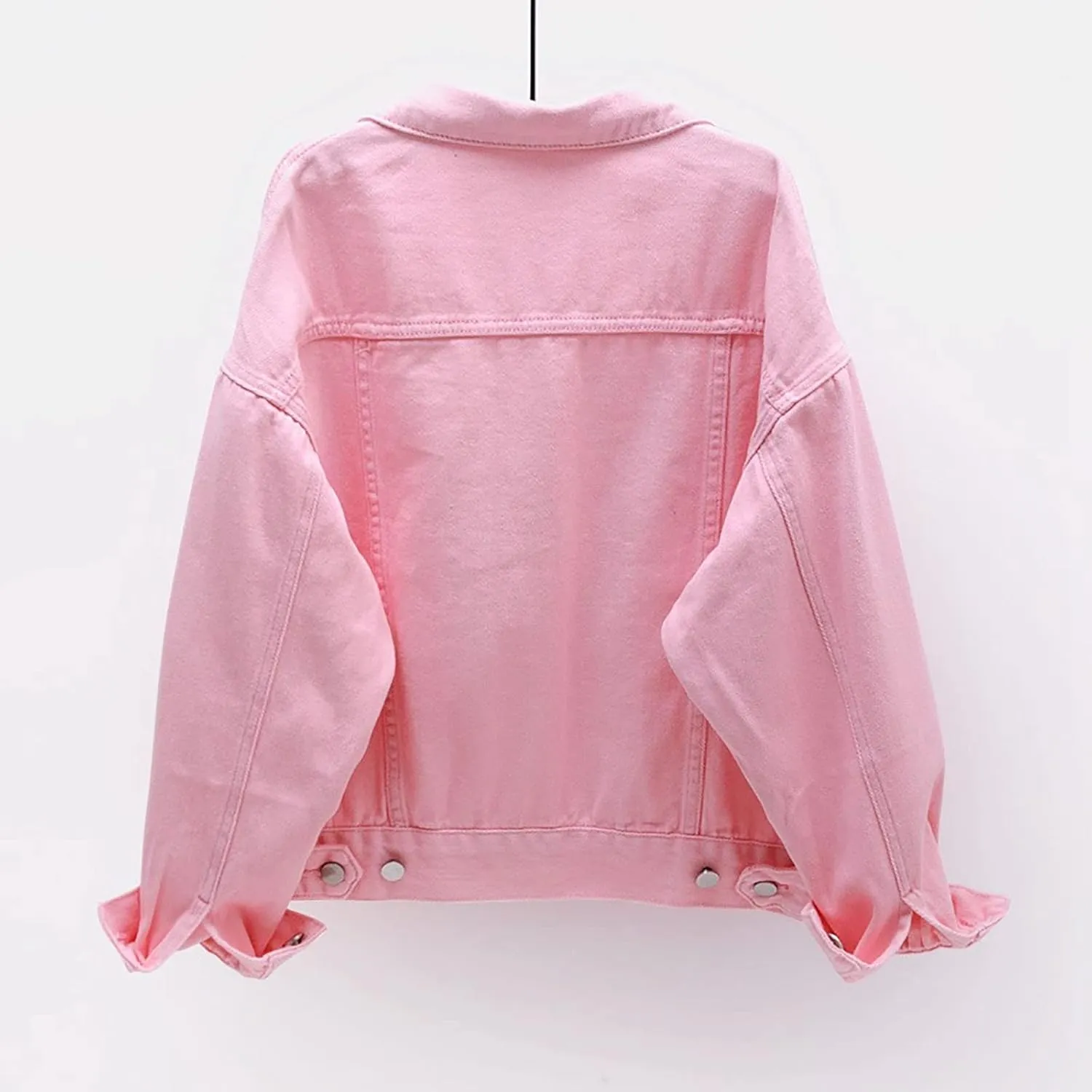 Womens Hooded Denim Jacket Layered Drawstring Casual Hoodie Long Sleeve Jean Jacket Vintage Stretch Cropped Jackets