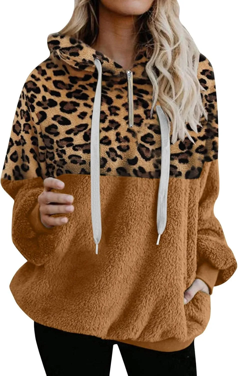 Womens Hoodies Half Zip Sweatshirts Fleece Jackets Tops Oversized Cropped Pullover Y2k Fall Outfits Fashion Clothes