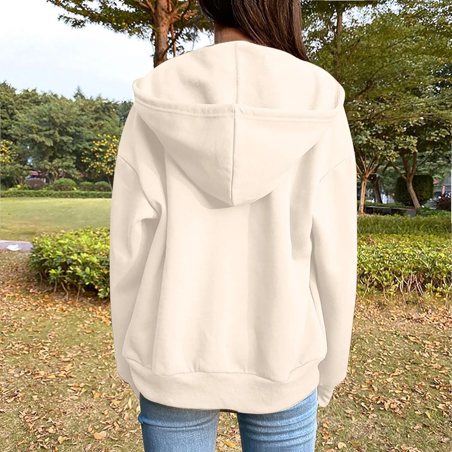 Women's Lightweight Hoodie Zip Up Hoodie Women solid Color Long Sleeve Casual Cozy Clothes with Pockets Fall Coat