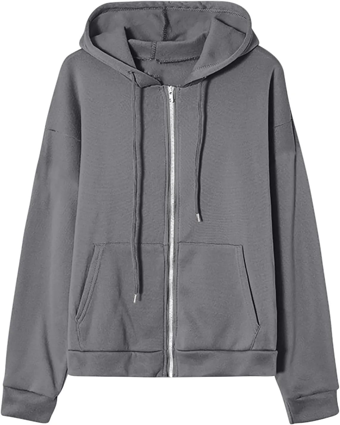 Women's Lightweight Hoodie Zip Up Hoodie Women solid Color Long Sleeve Casual Cozy Clothes with Pockets Fall Coat