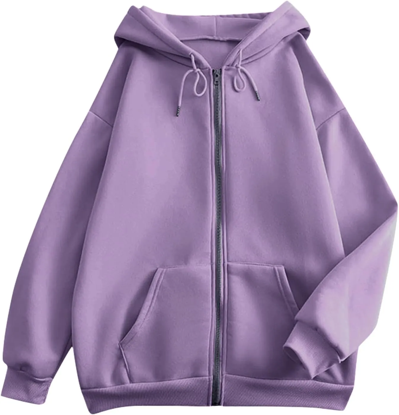 Women's Lightweight Hoodie Zip Up Hoodie Women solid Color Long Sleeve Casual Cozy Clothes with Pockets Fall Coat