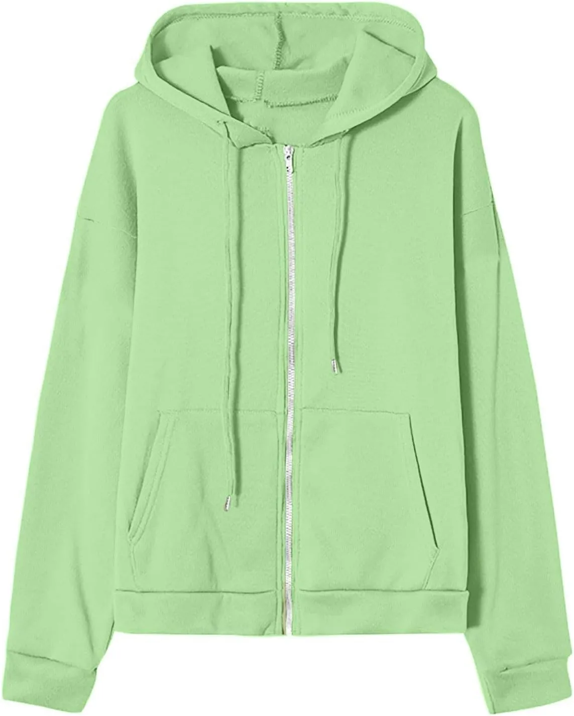 Women's Lightweight Hoodie Zip Up Hoodie Women solid Color Long Sleeve Casual Cozy Clothes with Pockets Fall Coat