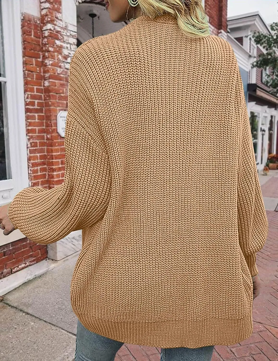 Women's Lightweight Oversized Long Cardigans Spring 2025 Cute Waffle Knit V Neck Open Front Thin Sweater Cardigan