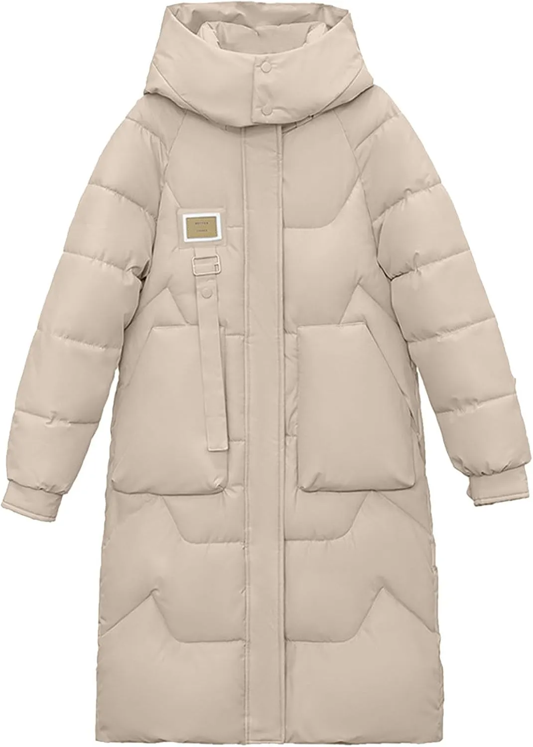 Women's Long Down Jacket Warm Winter Coat Hooded Puffer Jacket Thickened Outerwear Windproof Quilted Jackets Parka