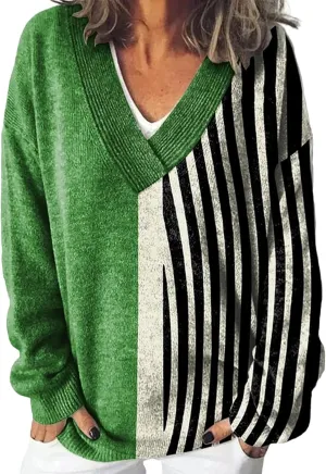 Women's Long Sleeve V Neck Cable Knit Sweater Plus Size Jumper 2025 Spring Pullover Ladies Dressya Casual Outfits