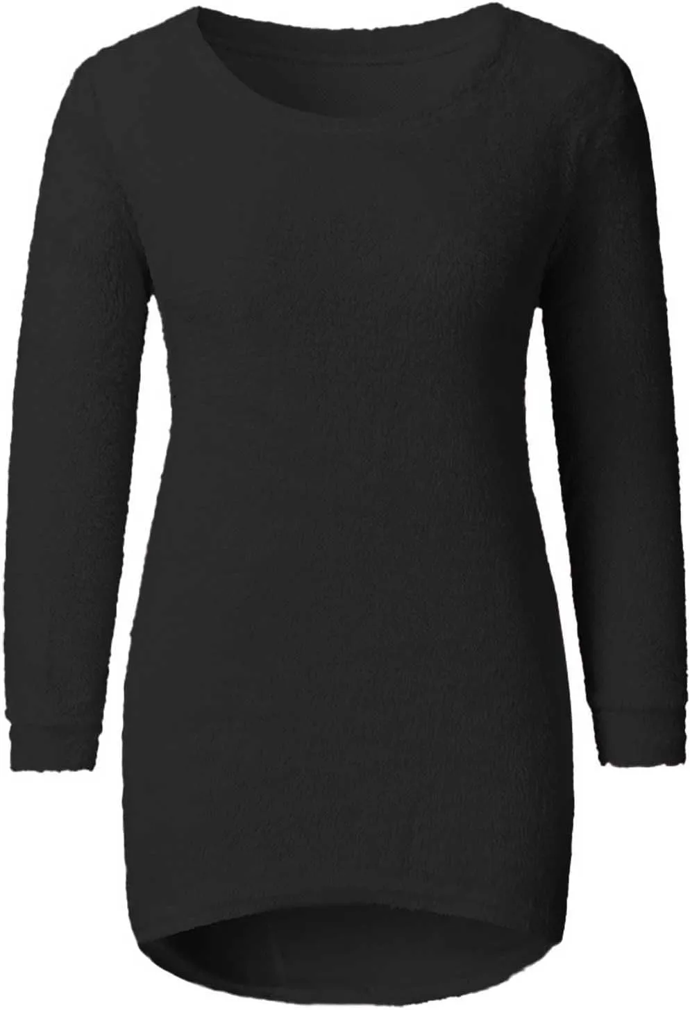 Womens Mock Neck Fuzzy Sweaters 2024 Long Sleeve Slim Fit Plush Pullovers Fleece Winter Soft Cozy Basic Tops Knitwear