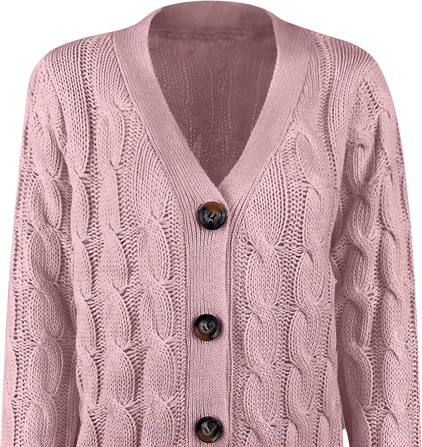 Women's Open Front Cardigan Slouchy Sweaters Fashion Button Down Cable Knit Chunky Oversized Knitwear Outwear Coats