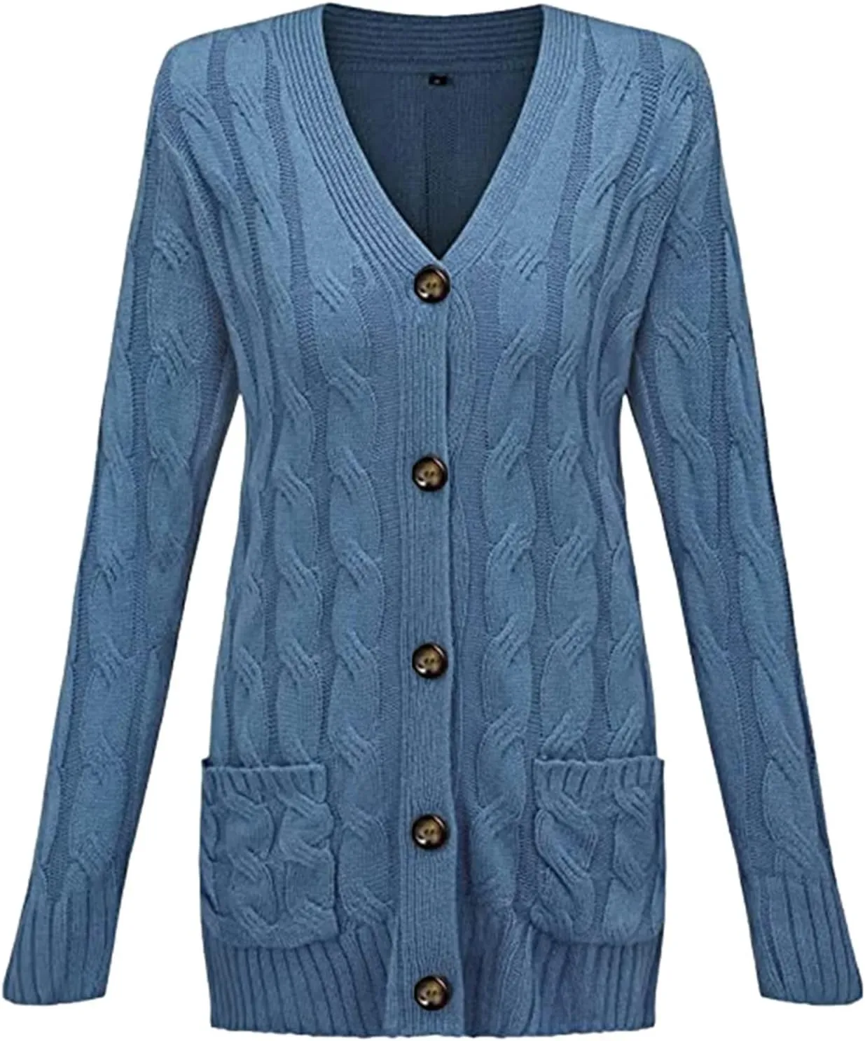 Women's Open Front Cardigan Sweaters 2024 Winter Fashion Button Down Cable Knit Chunky Warm Outwear Coats with Pocket