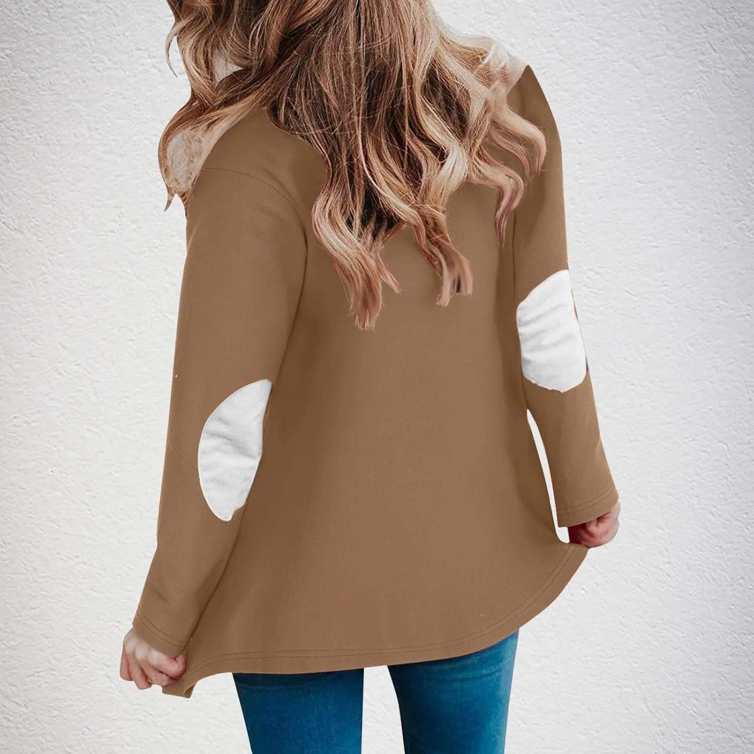 Womens Open Front Longline Cardigan Long Sleeve Casual Fall Solid Coat Stylish Duster Cardigan Daily Commuting Resort