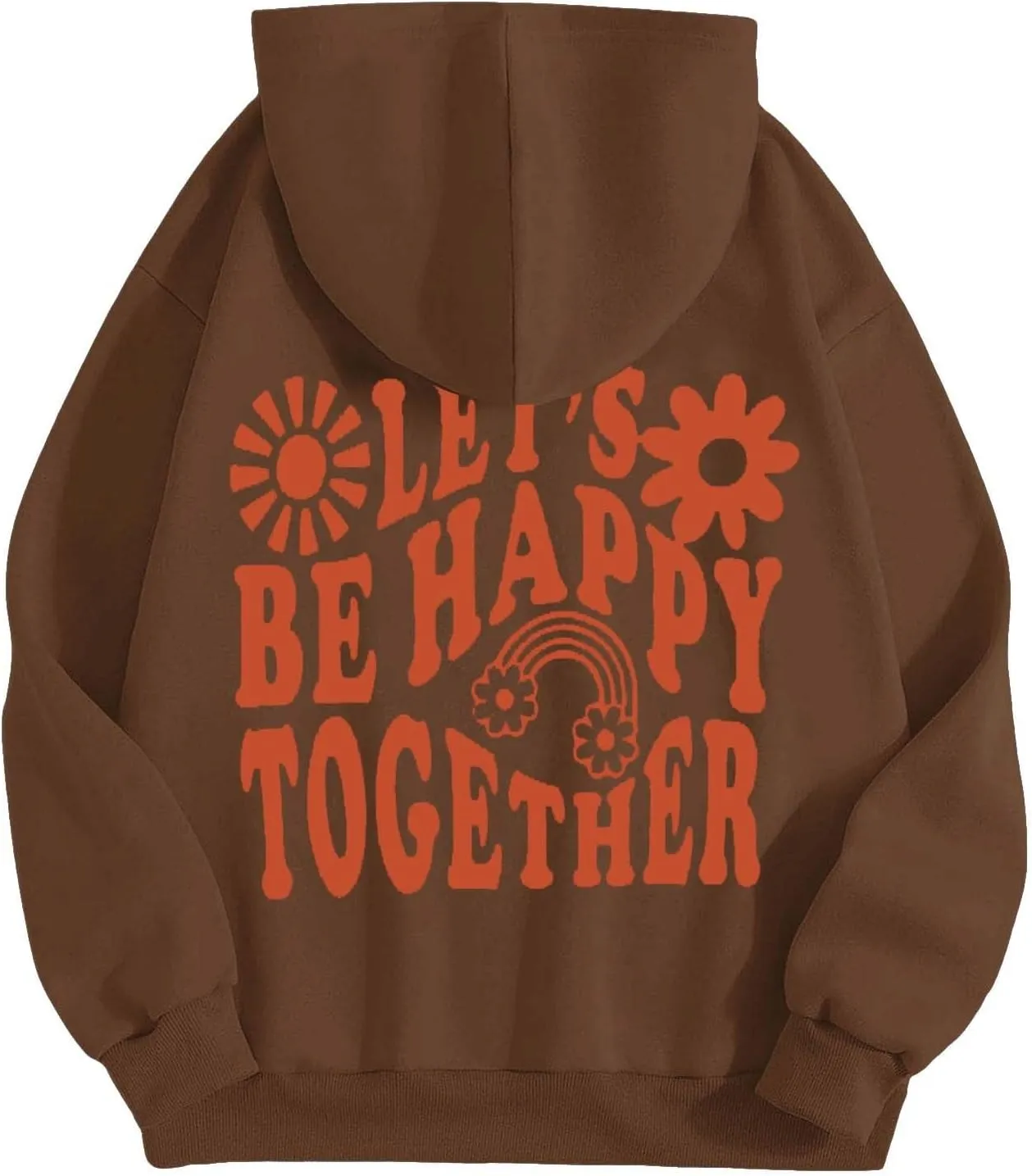Womens Oversized Hoodies Cute Floral Graphic Hoodie Casual Letter Print Sweatshirt Winter Preppy Pullover Teen Girls