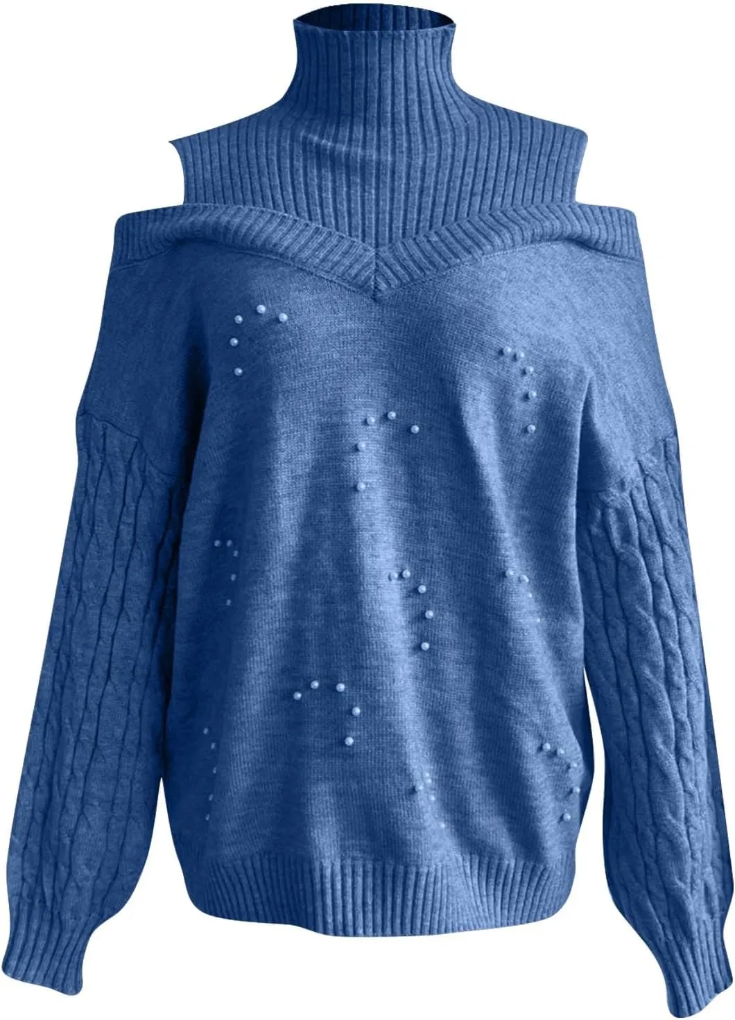 Women's Oversized Turtleneck Long Sleeve Fuzzy Knit Casual Chunky Warm 2024 Fall Pullover Sweaters Top Trendy Outfits