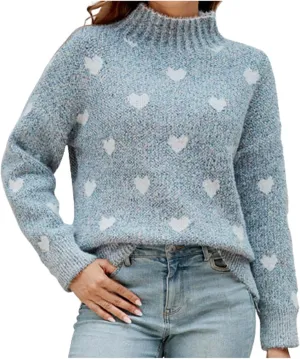 Women's Oversized Turtleneck Sweaters 2024 Fall Long Sleeve Ribbed Tunic Sweater Chunky Knit Pullover Jumper Tops
