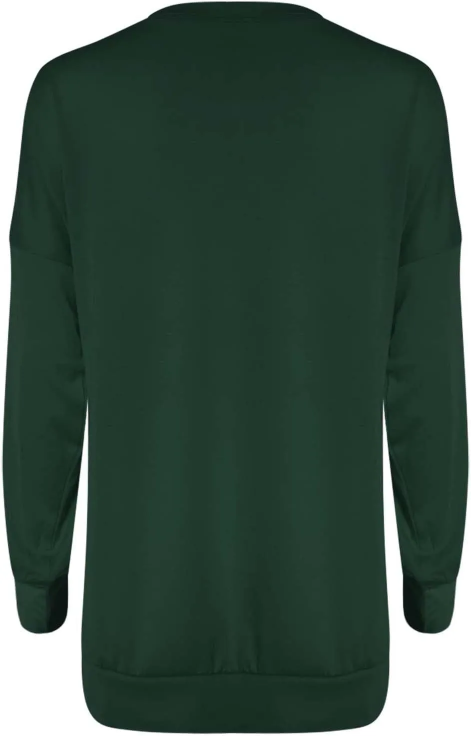 Womens Pocket Shirts Casual Loose Fit Tunic Top Comfy Cute Sweatshirts Long Sleeve Crewneck Pullovers T-Shirts